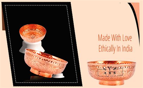 Buy KBB Embossed Leaf Design Copper Bowl (500 ml ;KBB002) (Pack of 4 ...