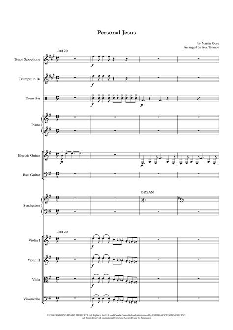 Personal Jesus (arr. Alex Talanov) by Depeche Mode Sheet Music for ...