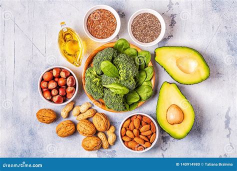 Vegan Sources of Omega 3 and Unsaturated Fats Stock Photo - Image of food, monounsaturated ...