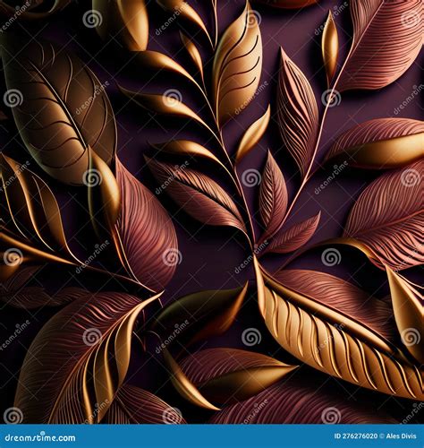 Luxury Leaf Texture. Closeup View of Fantasy Leaves Stock Illustration - Illustration of ...