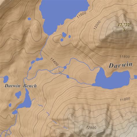 Mount Darwin, California 7.5 Minute Topographic Map - Color Hillshade by Apogee Mapping, Inc ...