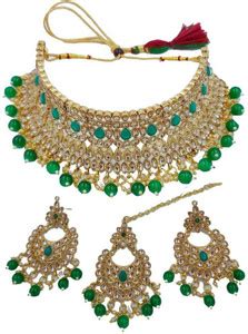 RD IMMITATION Alloy Gold-plated Green, Gold Jewellery Set Price in ...