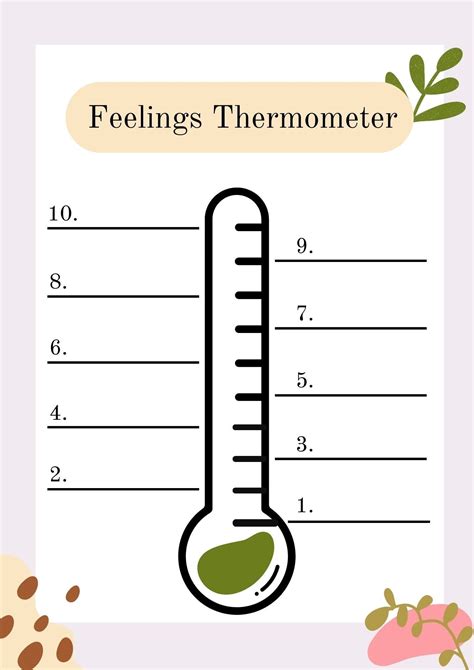 Feelings Thermometer Printable - Printable Free Templates