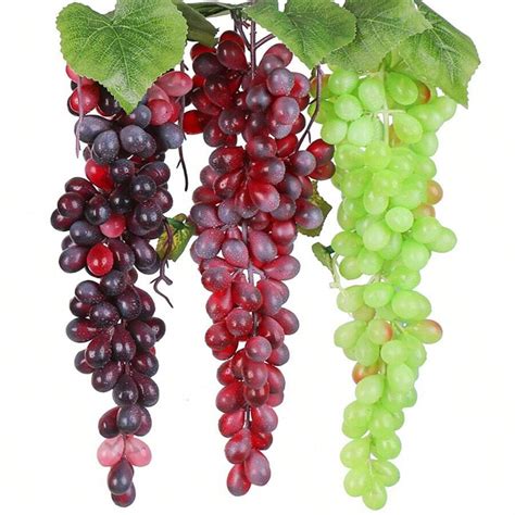 36 Grapes Hanging Artificial Grapes DIY Artificial Fruits Plastic Fake ...