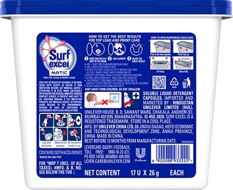 Buy SURF EXCEL MATIC 3-IN-1 SMART SHOTS, FOR BOTH FRONT LOAD AND TOP ...