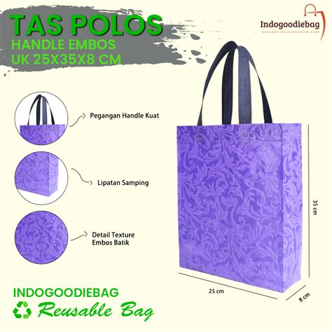 Jual Tas Spunbond Goodiebag Motif Embos Timbul Batik 3D Hajatan ...