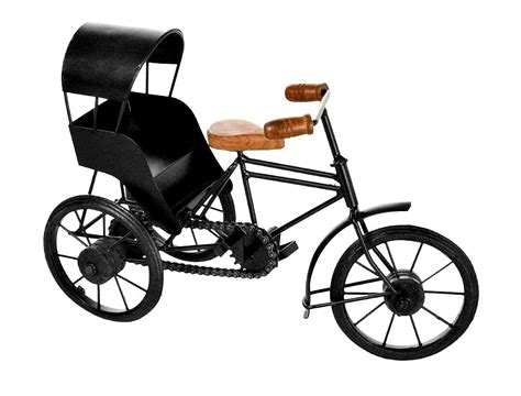ZAITOON WOODEN GALLERY Antique Wood and Wrought Iron Mini Rickshaw ...
