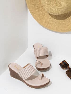 Buy Inc.5 Women Cream Solid One Toe Party Wear Wedge Heels (EURO 36) Online