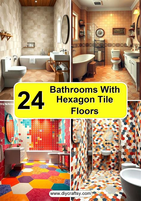 24 Hexagon Tile Bathroom Floor Design Ideas