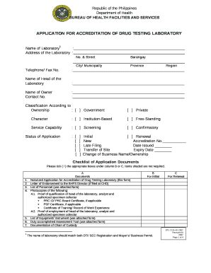 application for accreditation of drug testing laboratory Doc Template ...