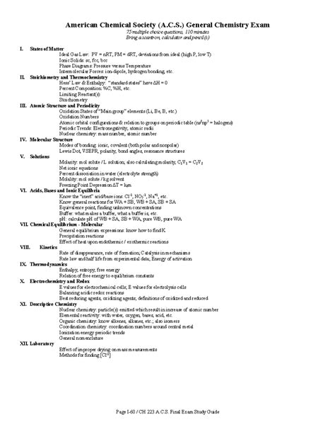 II2203ACSGuide - Gen chem 1 and 2 ACS 2023 study guide w/ practice ...