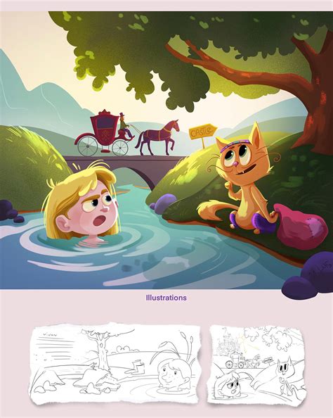 Cover&illustrations for children's book "Puss in Boots" on Behance