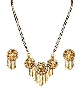 JFL - Traditional Ethnic One Gram Gold Plated Austrian Diamond & Pearls ...