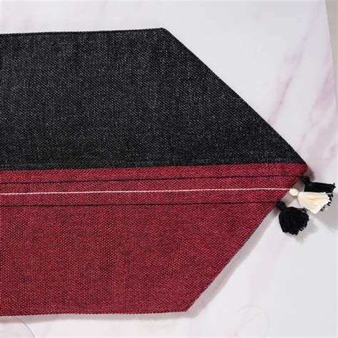 Jute Dining Table Runner Black Maroon 72 Inch Online - Premium Table ...