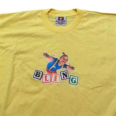 Bum Fights Bling Bling Yellow T-shirt New Size L... | Depop
