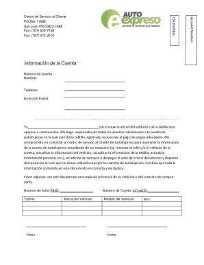 PR AutoExpreso Informacion De La Cuenta 2018-2026 - Fill and Sign ...
