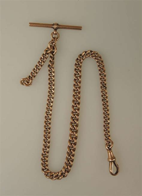 Top quality English solid 9K gold pocket watch chain Birmingham 1904