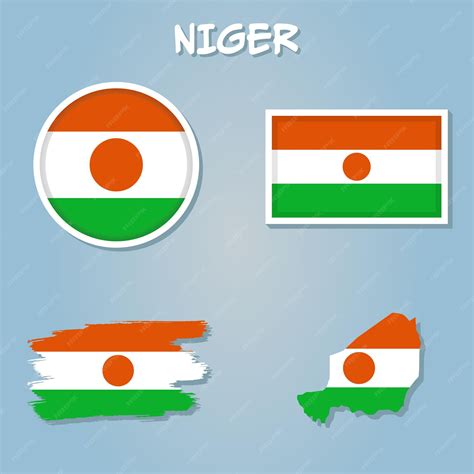 Premium Vector | Niger national flag map design illustration of niger country flag inside the map