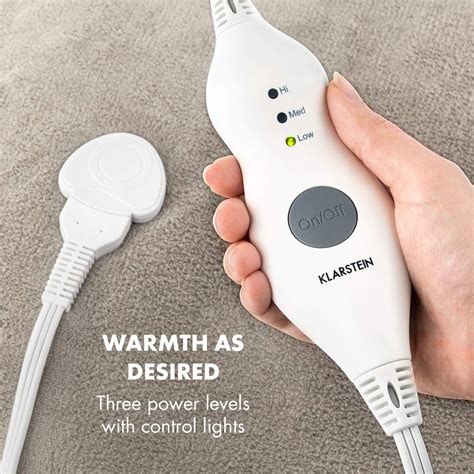 Buy KLARSTEIN Dr. Watson Heated Electric Blanket, 3 Heat Settings ...