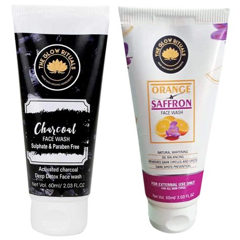 THE GLOW RITUALS FACE WASH COMBO OF CHARCO FACEWASH AND ORANGE ...