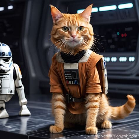 Ginger Cat in Star Wars Universe | Stable Diffusion Online