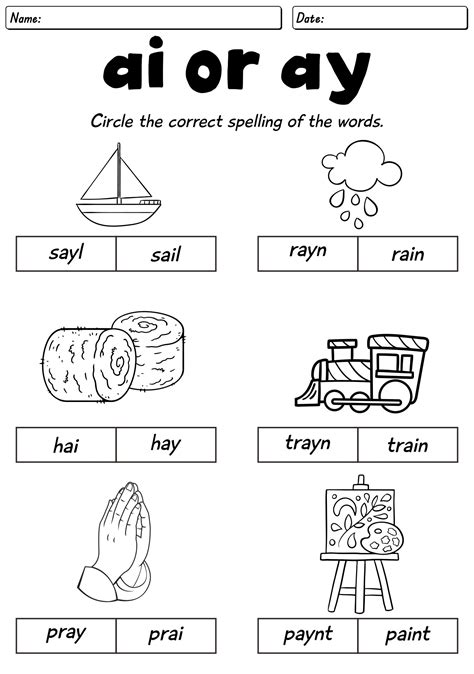 12 Ai Ay Worksheets 1st Grade - Free PDF at worksheeto.com