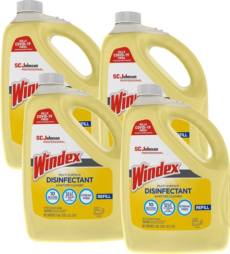 Amazon.com: Windex Multi Surface Disinfectant Cleaner, 1 Gallon - 4 per ...
