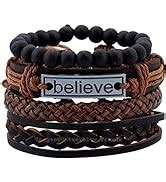 University Trendz Black Leather Handmade Woven Bracelet for Men & Women ...