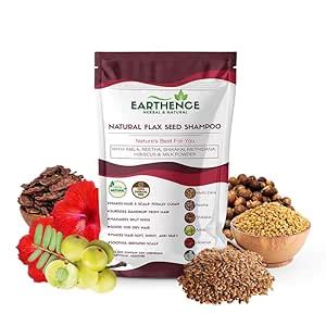 Earthence Natural Flaxseed Shampoo with Amla Reetha Shikakai Methidana ...