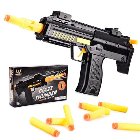 Webby Blaze Gun with 7 Safe Soft Foam Bullets | Fun Target Shooting ...