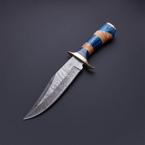 Fixed Blade Damascus Steel Bowie Knife // HB-0414 - RaB Cutlery - Touch ...