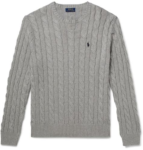 Polo Ralph Lauren - Cable-Knit Cotton Sweater - Gray Polo Ralph Lauren