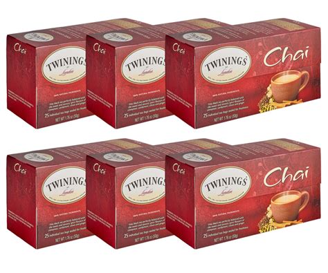 Twinings Chai Tea Bags - 25-Box | Premium Black Tea with Spices(6/CASE)