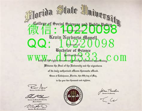 【Q微10220098】佛罗里达州立大学文凭 多少钱|做 FSU学位证成绩单 State College, Social Security ...