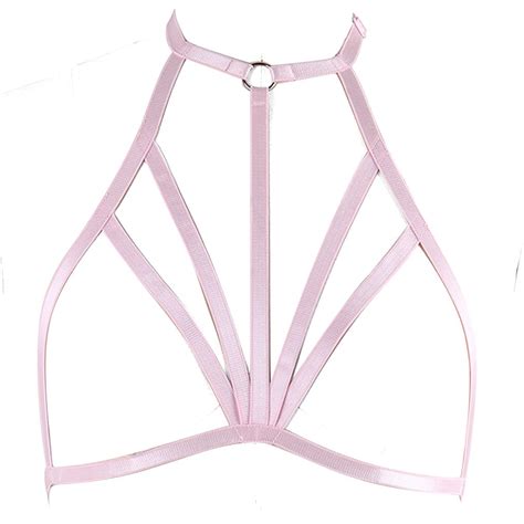Buy PETMHS Women's Goth Punk Strappy Body Harness Bra Strap Top ...