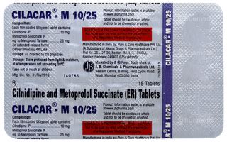 Cilacar M 1025 Tablet 15 - Uses, Side Effects, Dosage, Price | Truemeds