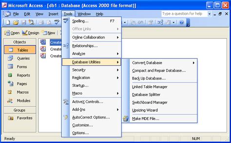 MS Access 2003: Create a query