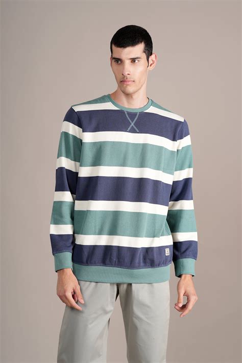 Men's Green Colorblock Full Sleeves Round Neck T-shirt – Cantabil