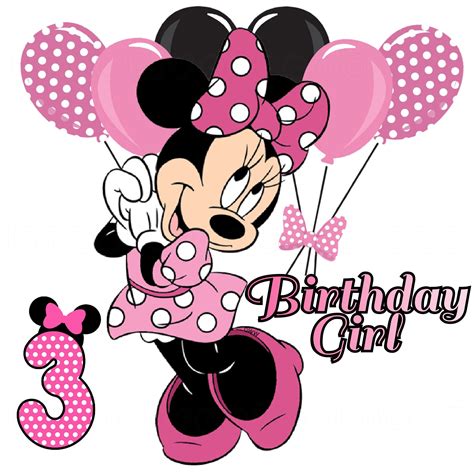 Minnie Mouse 3rd Birthday PNG - Etsy
