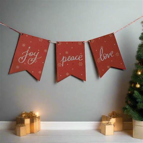 Buy Handmade Joyful Wishes Mdf Wood Garland/ Bunting For Christmas Wall ...