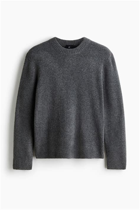 Regular-Fit Brushed Sweater - Dark gray - Men | H&M US
