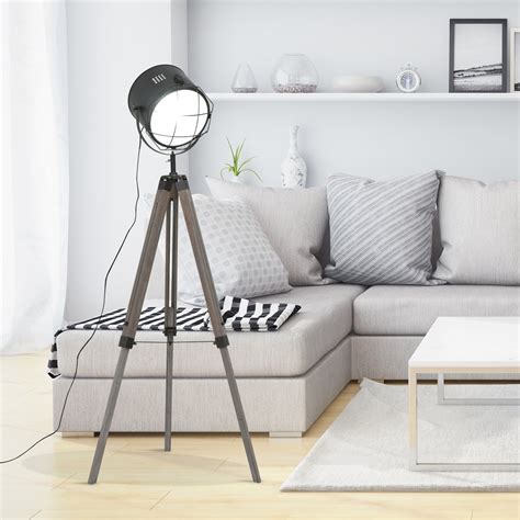 HOMCOM Industrial Style Tripod E27 Base Floor Lamp B31-153