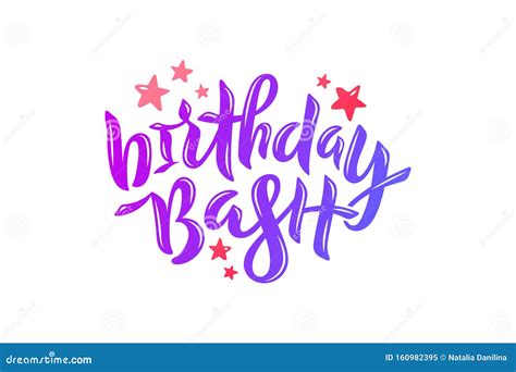 Vector Illustration of Birthday Bash Text for Greeting Card. Lettering ...