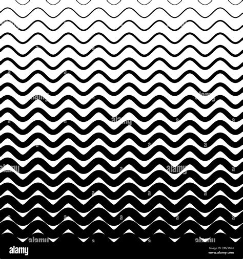Geometric pattern. Fading seamless border. Black waves line isolation ...