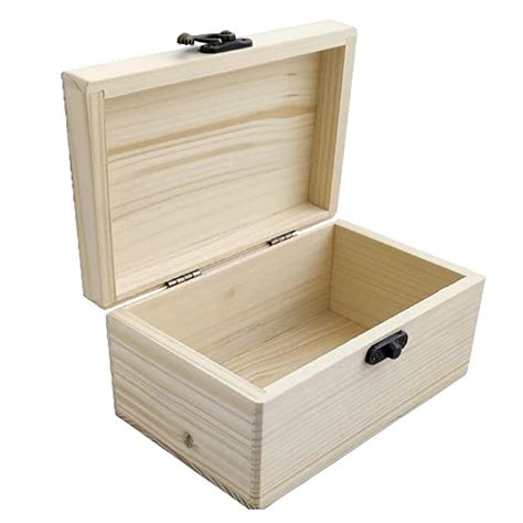 Woodenlab Wooden Lab -Natural Wood Box With Lock - Box Size : 7.5 X 16 ...