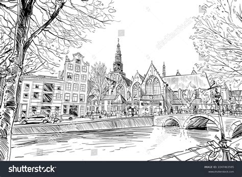 City Drawing Sketch Holland Netherlands Hand Stock Vector (Royalty Free) 2247463595 | Shutterstock