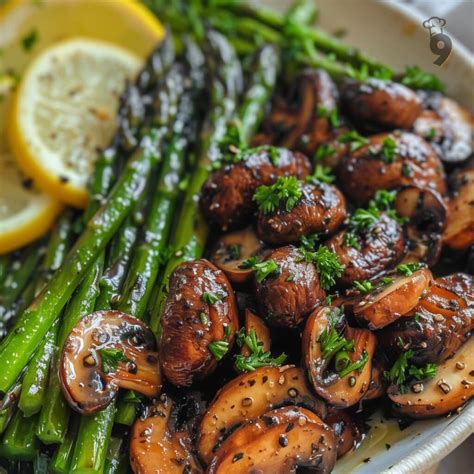 Slow Cooker Butter Garlic Asparagus and Mushrooms - Easy Family Recipes