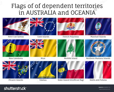Flags Dependent Territories Australia Oceania Realistic Stock Vector (Royalty Free) 769787119 ...