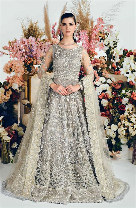 Grey Color Pakistani Bridal Dresses