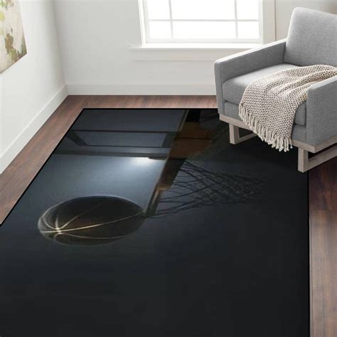 Buy Area Rug an Action Shot of a Black and Gold Basketball teetering on ...